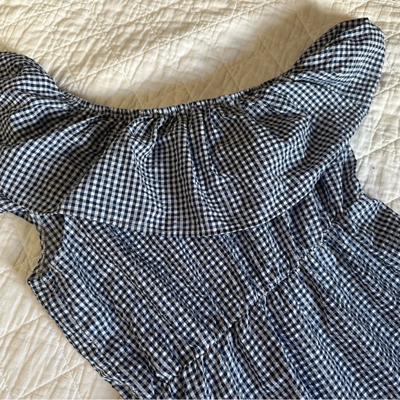 MINKPINK One Shoulder Dress in Navy and White - Picture 8 of 10